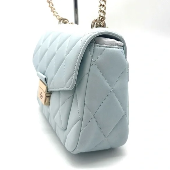 Kate Spade Carey Small Quilted Flap Shoulder Crossbody Bag Dewy Blue (NWT) - Picture 4 of 10
